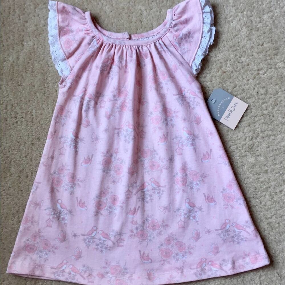 Pastourelle Pippa‎ & Julie Pink Bird Print Dress 12 months